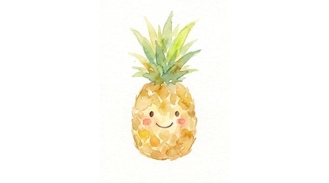 Smiling Pineapple Character Illustration Variant