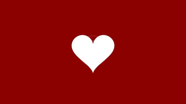 A white heart symbol centered on a solid dark red background, representing love, passion, and affection.