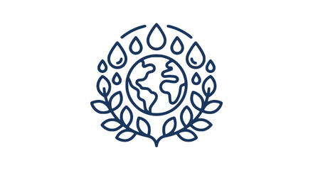 Fototapeta premium World Water Day Blue Planet Illustration