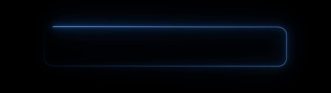 Square rectangular frame transparent background with neon blue motion graphics on isolated, 4k loop..