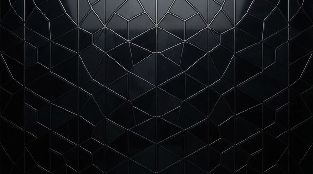 Abstract geometric wireframe pattern with dark glowing digital lines