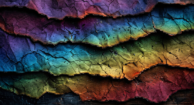 Colorful Cracked Paint Art