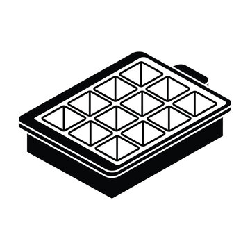 Black and white waffle iron icon isolated on white background. Cooking appliance for breakfast concept.