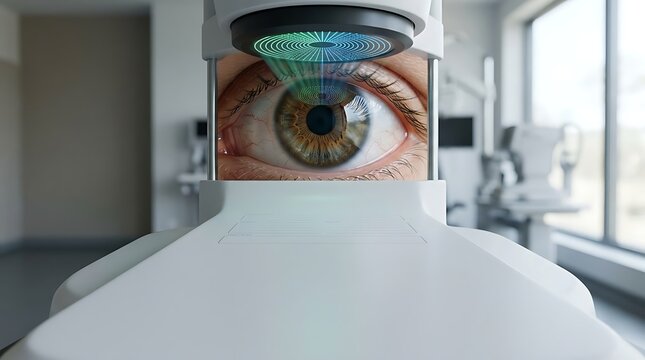 Advanced ophthalmic scanner performing detailed eye examination