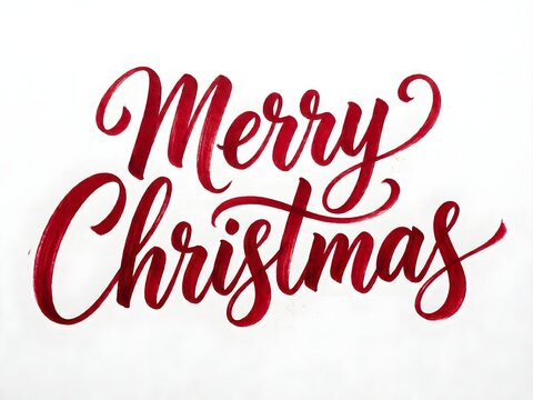 Calligraphy handdrawn merry christmas lettering text typography element design