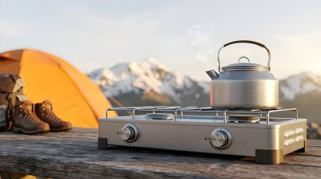 Camping Stove Setup At Basecamp