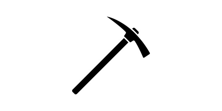 Black and white pickaxe tool for mining and construction work.