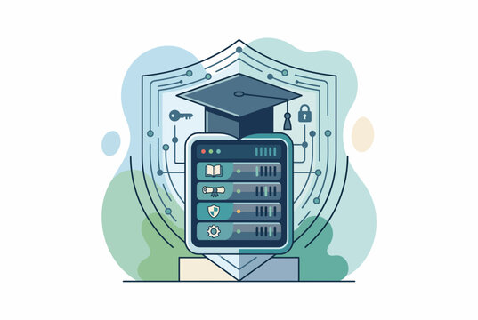 Digital Student Data Protection and Educational Security Concept