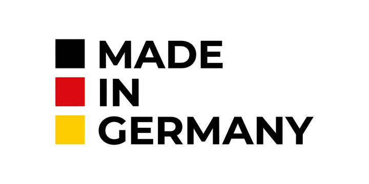 Made in germany logo with black red yellow colors for product labels.