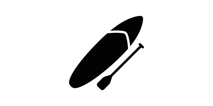 Stand up paddleboard and paddle for water sports illustration.