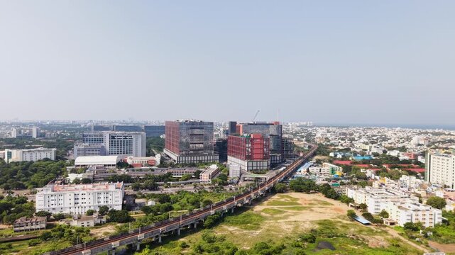 DLF Downtown IT and commercial park with cityscape - September, 2026, Chennai, India
