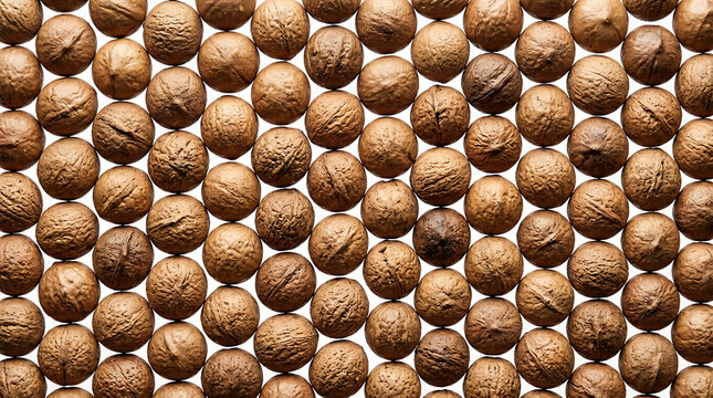 Healthy Organic Walnuts Pattern Background - Top View