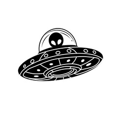 ufo cartoon illustration sipllhouette bw symbol © Anas Anwar Alfarisy