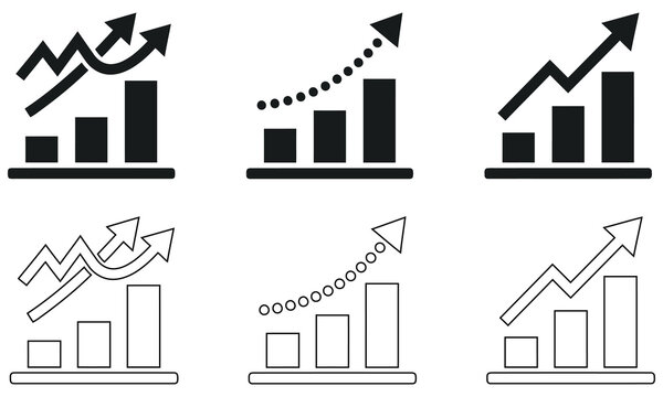 Business growth and decline charts showing financial performance and trends