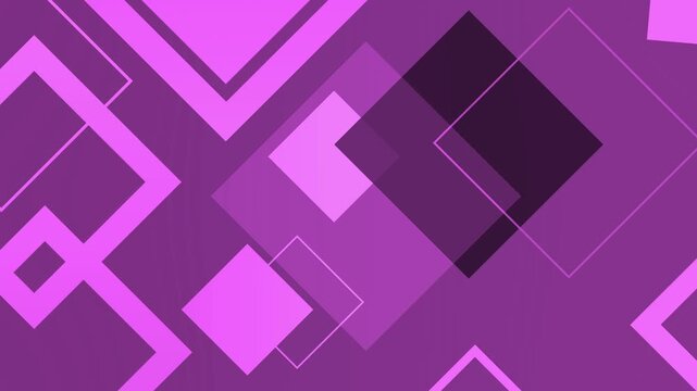 Abstract geometric background with overlapping translucent squares and diamonds animation