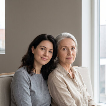 Two generations of women celebrate natural beauty and aging
