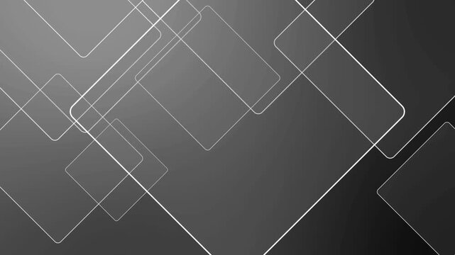 Abstract background with overlapping translucent rounded squares and thin outlines animation