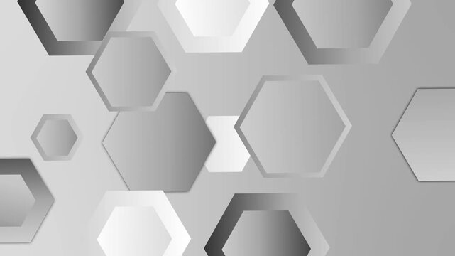 Abstract vibrant pattern of overlapping hexagons background animation