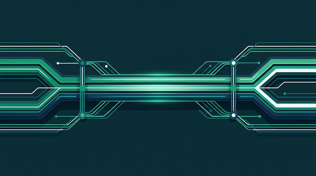 Futuristic Green Technology Circuit Banner Background