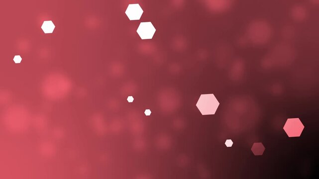 Abstract gradient background bokeh and scattered white hexagon shapes animation