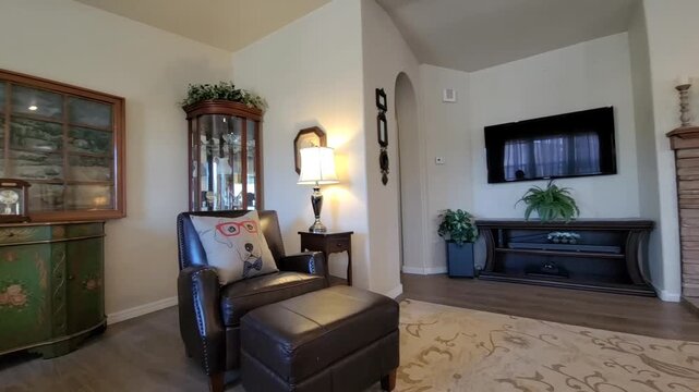 Cozy living room with warm lighting