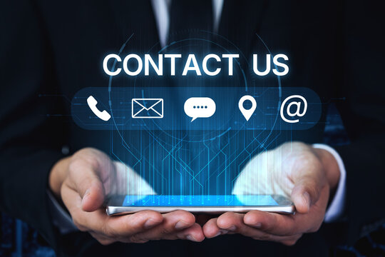 A set of communication methods for customer service. Includes contact information for phone, email, chat, and physical address for user support and inquiries. Fermion