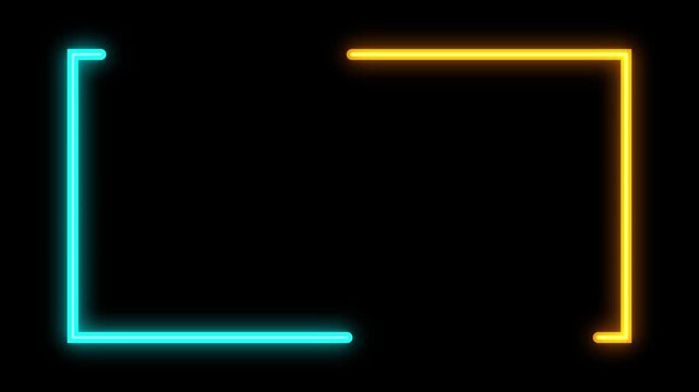 Neon frame animation with glowing cyan and yellow borders