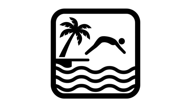 swiming summer vacation icon 
