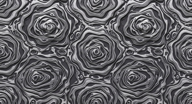 Seamless Acid-Etched Damascus Steel Rose Twist Forged Texture