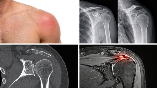 Shoulder Calcific Tendinitis X-ray And MRI With Shoulder Joint Pain Inflammation