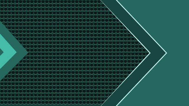 Chevron arrows over honeycomb metal background animation