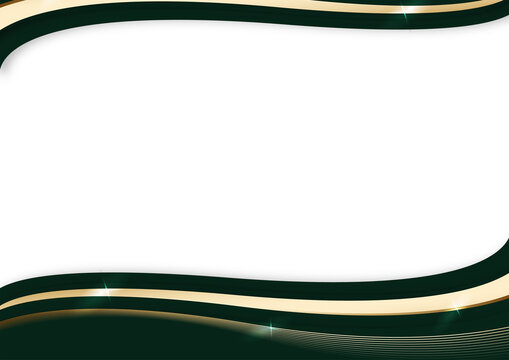 abstract green and gold curve on white background for modern corporate background layout