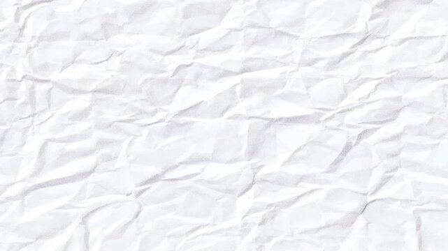 White crumpled paper texture stop motion background, wrinkled craft sheet video overlay elementWhite crumpled paper texture stop motion background, wrinkled craft sheet video overlay element