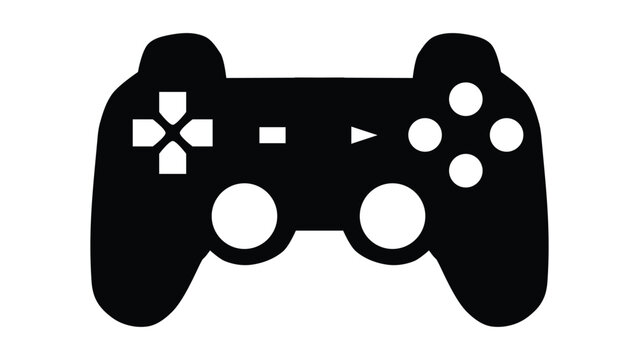 Video game controller gamepad silhouette vector icon isolated on white background