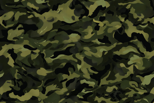 Green Camouflage Seamless Pattern Army Military Background