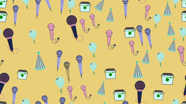 Party and Music Themed Pattern