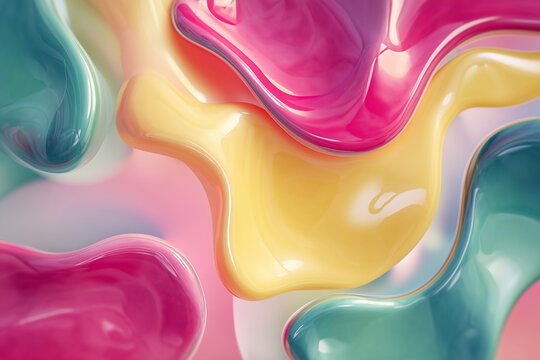 Abstract Liquid Blob Shapes Background Colorful Fluid