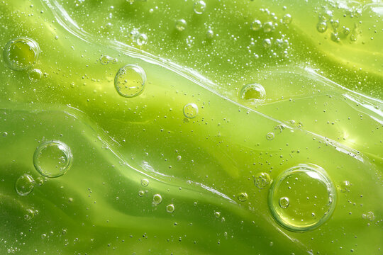 Green Aloe Vera Gel Texture Transparent Jelly Background