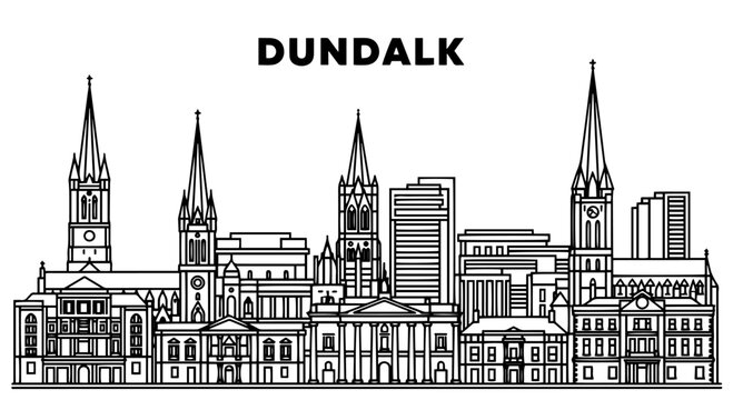 Dundalk Skyline Illustration Cityscape