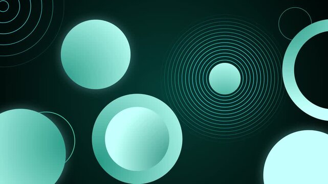 Abstract circular shapes background concentric rings and gradients, modern geometric design animation
