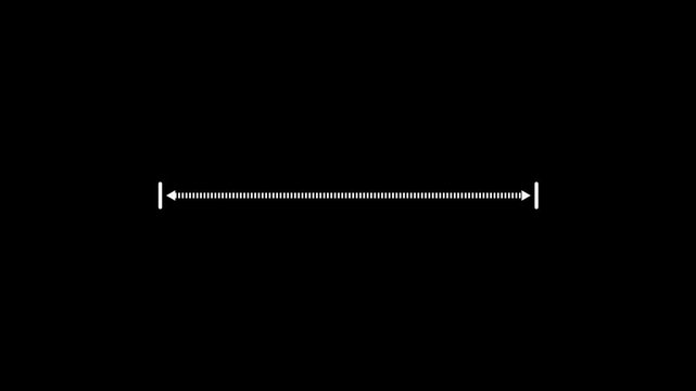 White Dotted Double Arrow Horizontal Divider Line Isolated on Black Background, Minimal Direction Symbol