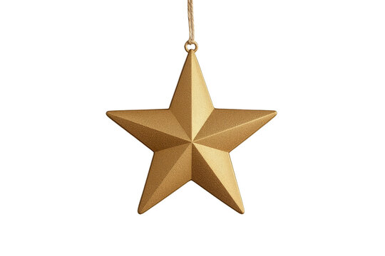 Realistic gold hanging star presented as an isolated design element variation 118