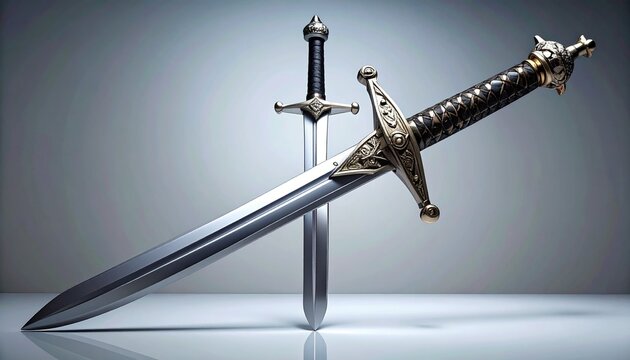 Decorative Medieval Sword Isolated on White Background