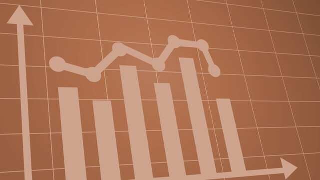 Business bar and line chart infographic animation