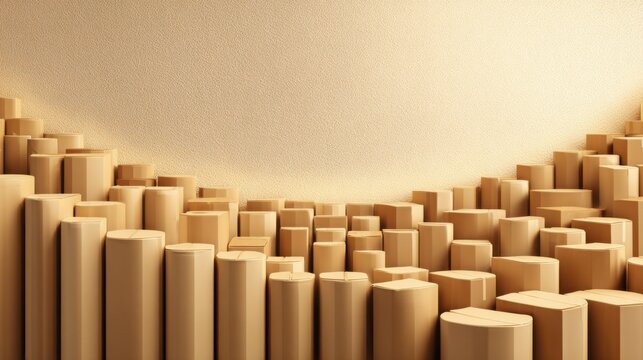 Cardboard Boxes Arranged in Geometric Patterns