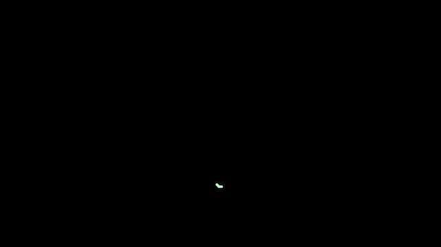 Abstract glowing green spirograph pattern with looping linear geometry creating a complex starburst design on a black background
