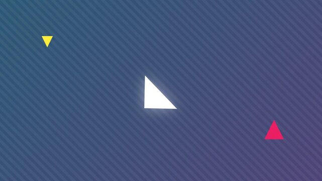 Abstract geometric background with colorful triangles on blue gradient