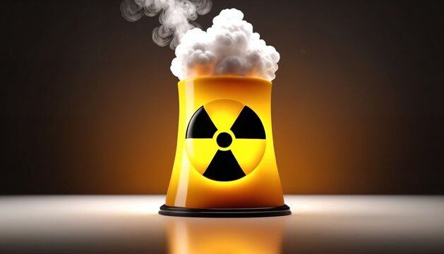 Radioactive container releasing white smoke