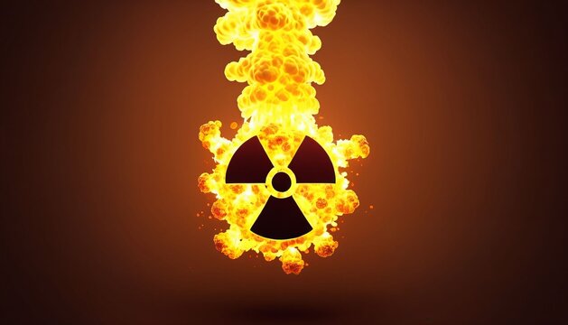 Falling radioactive fireball with smoke trail
