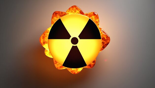 Glowing radioactive sphere with fiery corona
